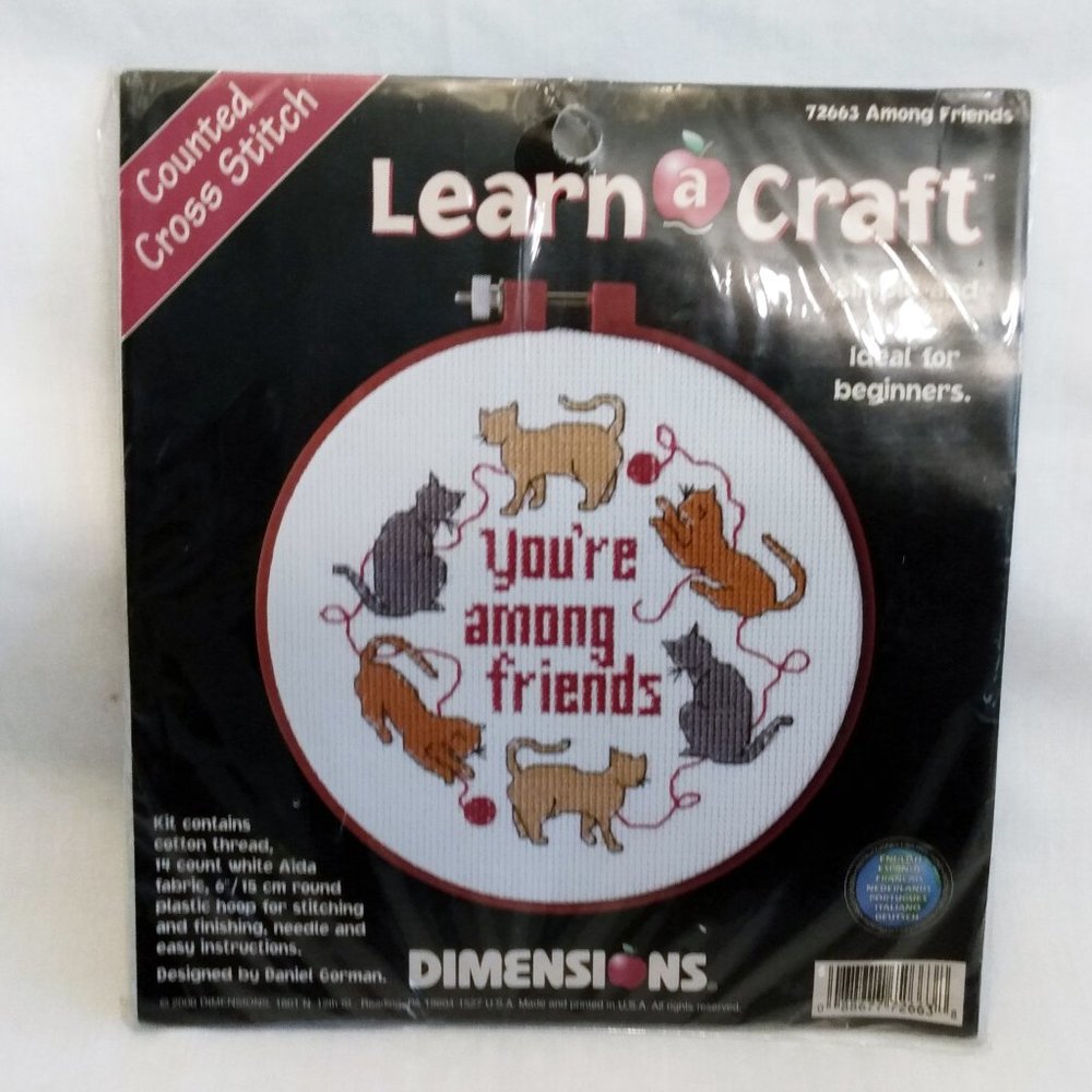 Counted Cross Stitch-Dimensions Learn a Craft "Your among friends" Cats